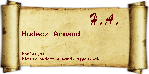 Hudecz Armand névjegykártya